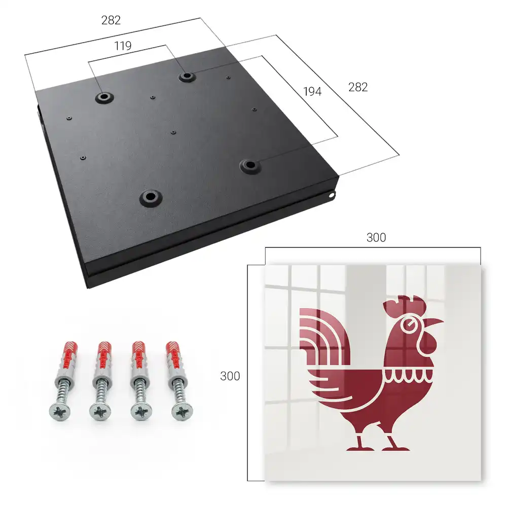Szafka na klucze geometria i minimalizm z motywem koguta