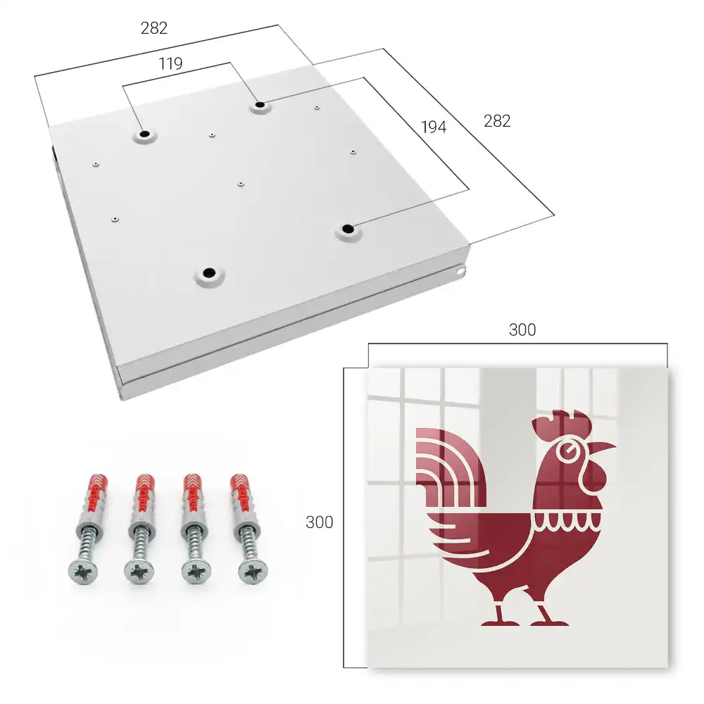 Szafka na klucze geometria i minimalizm z motywem koguta