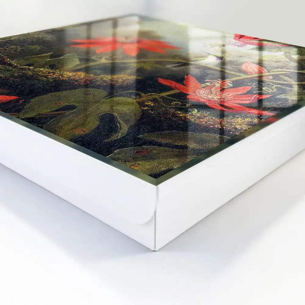 Szafka na klucze egzotyczne kwiaty i koliber w gęstym lesie