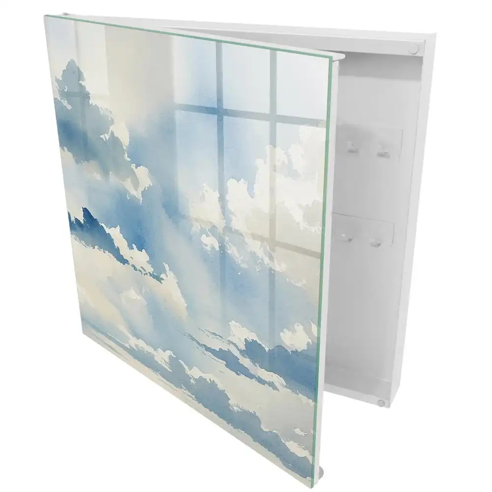 Szafka na klucze rozległe niebo z chmurami w odcieniach błękitu