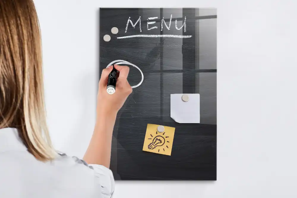 Tablica magnetyczna suchościeralna tablica restauracyjna