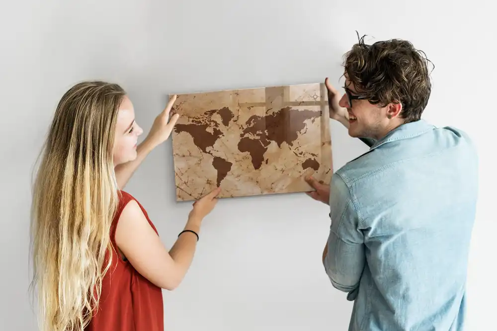 Tablica magnetyczna z pisakiem historyczna mapa świata