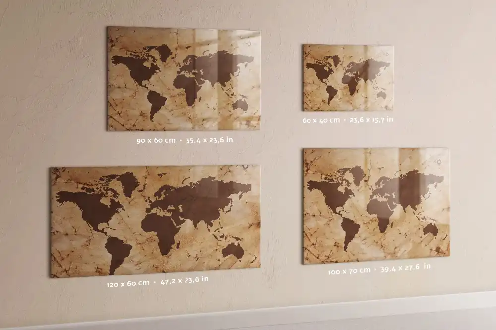 Tablica magnetyczna z pisakiem historyczna mapa świata