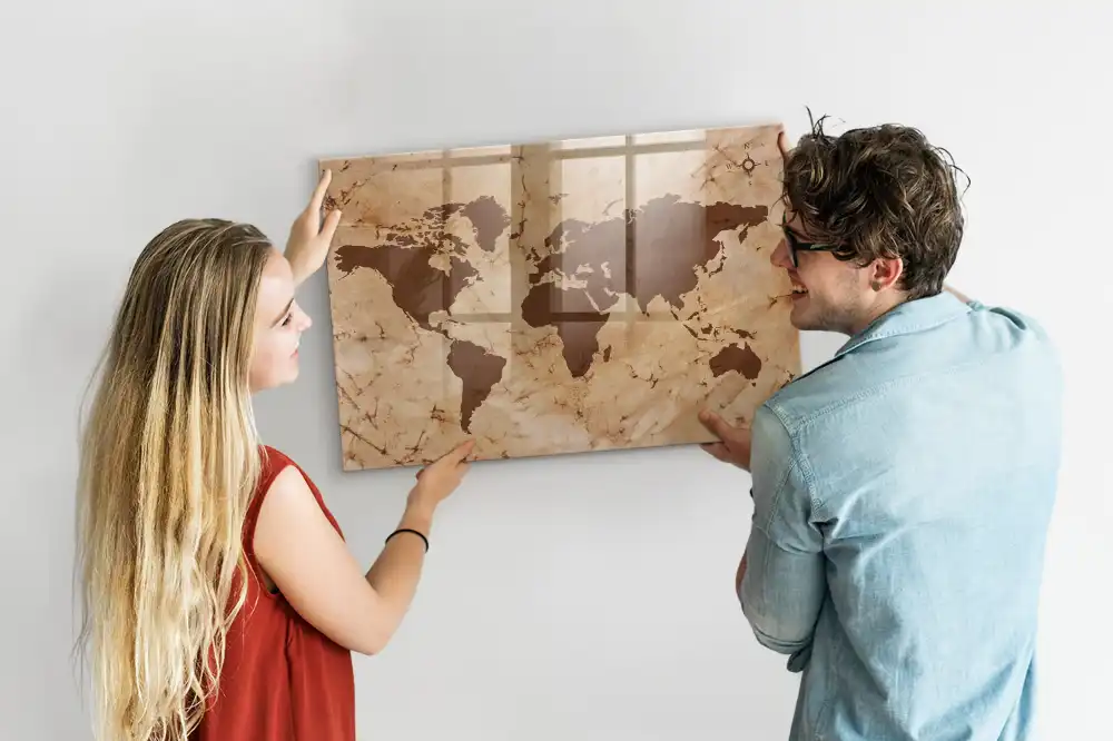 Tablica magnetyczna z pisakiem historyczna mapa świata