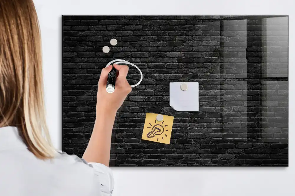Tablica magnetyczna z pisakiem ciemny mur z cegły