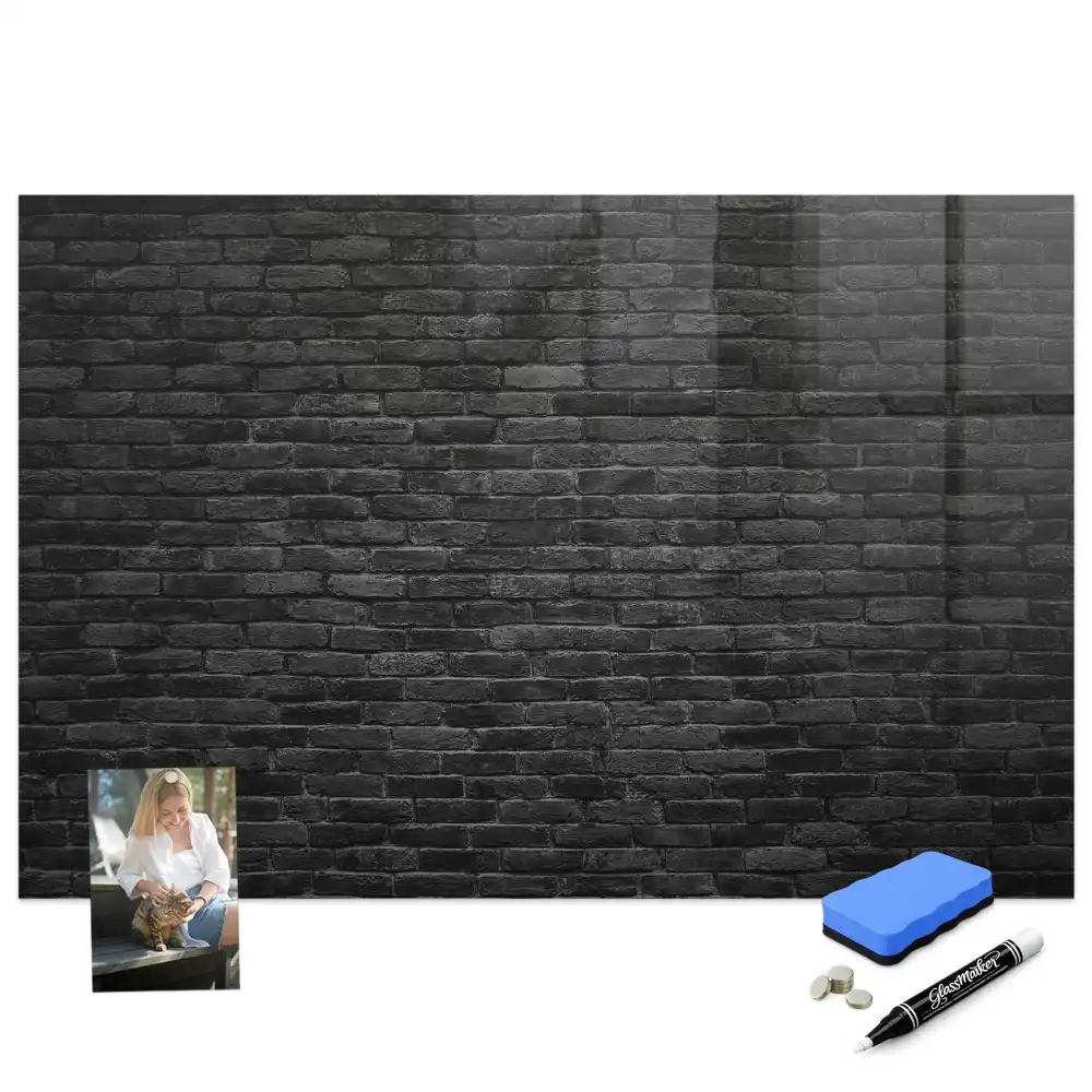 Tablica magnetyczna z pisakiem ciemny mur z cegły
