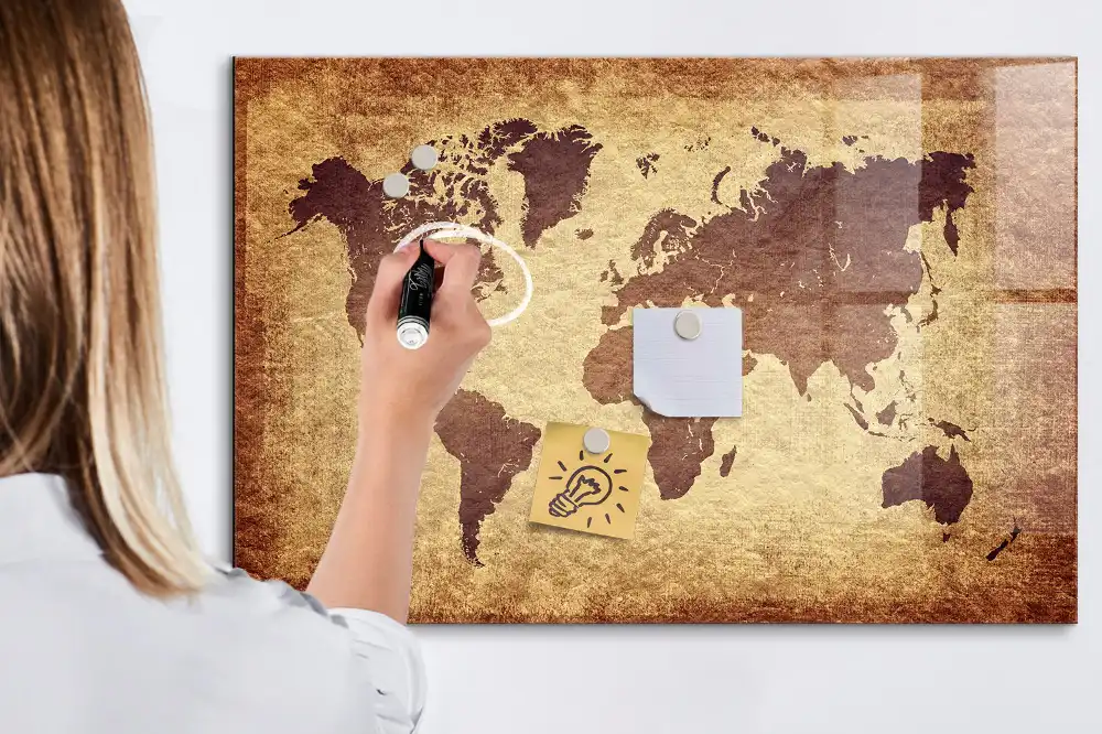 Magnetyczna tablica do rysowania klasyczna mapa świata