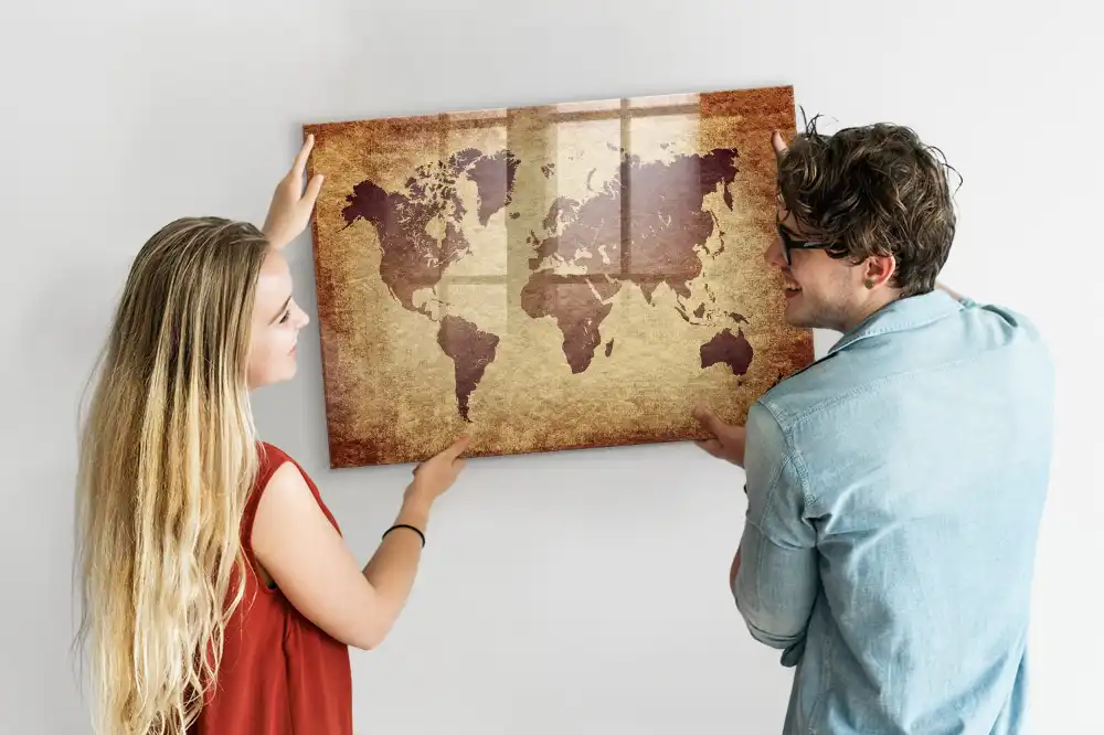 Magnetyczna tablica do rysowania klasyczna mapa świata