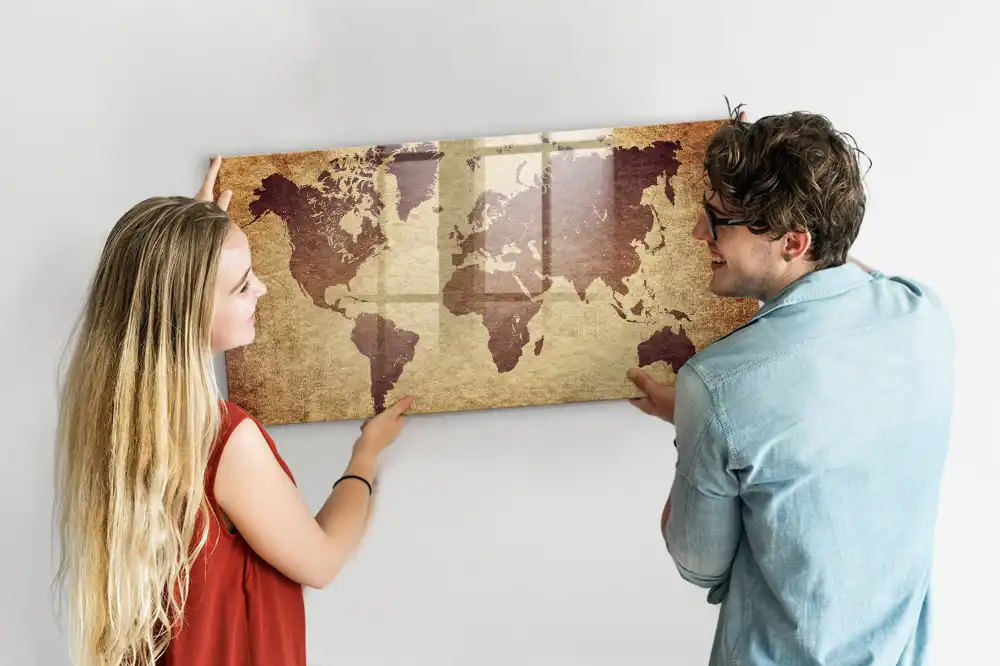 Magnetyczna tablica do rysowania klasyczna mapa świata