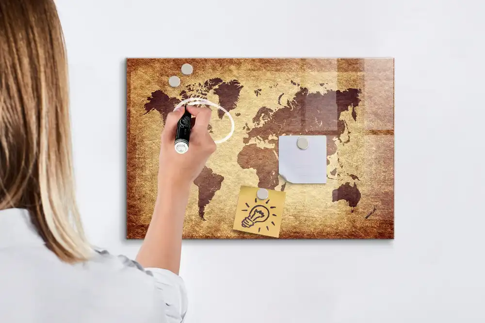 Magnetyczna tablica do rysowania klasyczna mapa świata