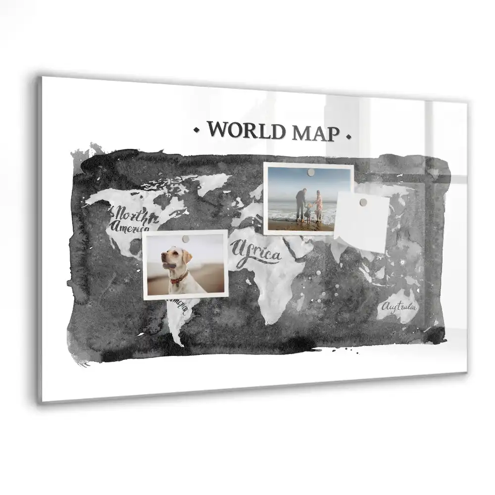 Tablica magnetyczna z pisakiem stylizowana mapa świata
