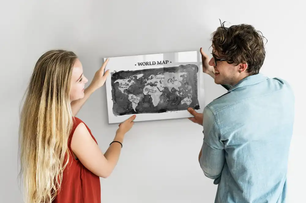 Tablica magnetyczna z pisakiem stylizowana mapa świata