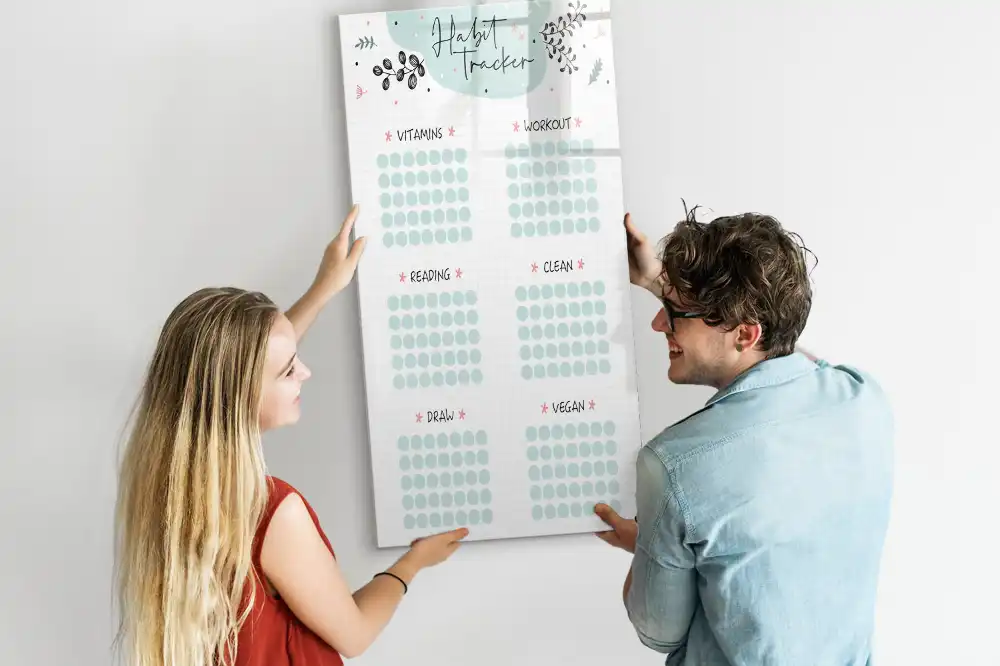 Tablica suchościeralna magnetyczna monitor nawyków