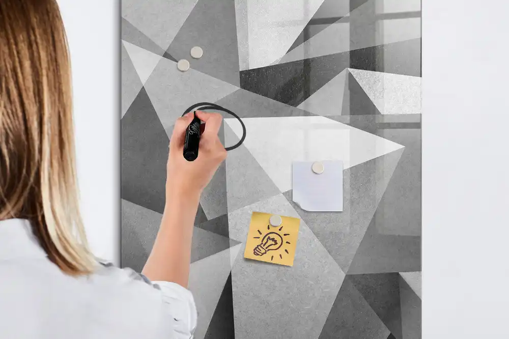Tablica suchościeralna magnetyczna geometryczna kompozycja