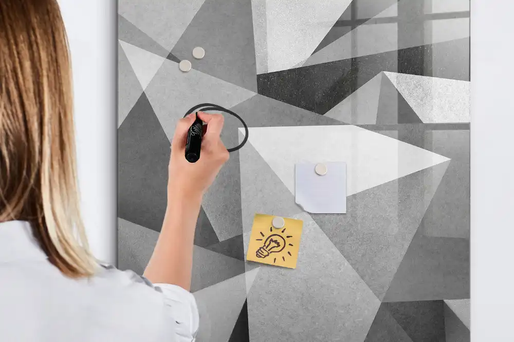 Tablica suchościeralna magnetyczna geometryczna kompozycja