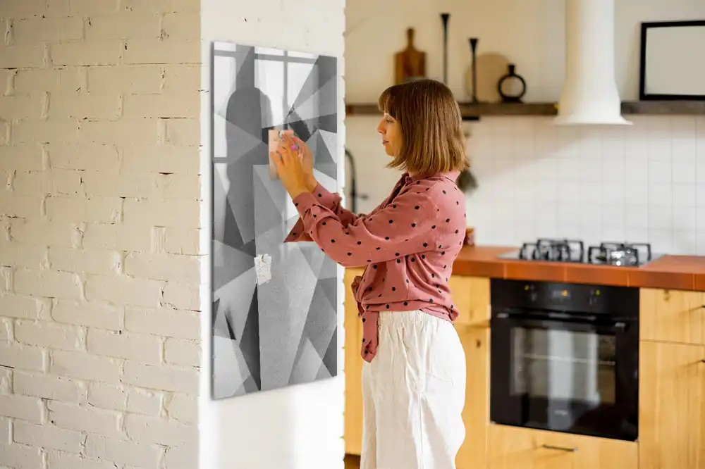 Tablica suchościeralna magnetyczna geometryczna kompozycja