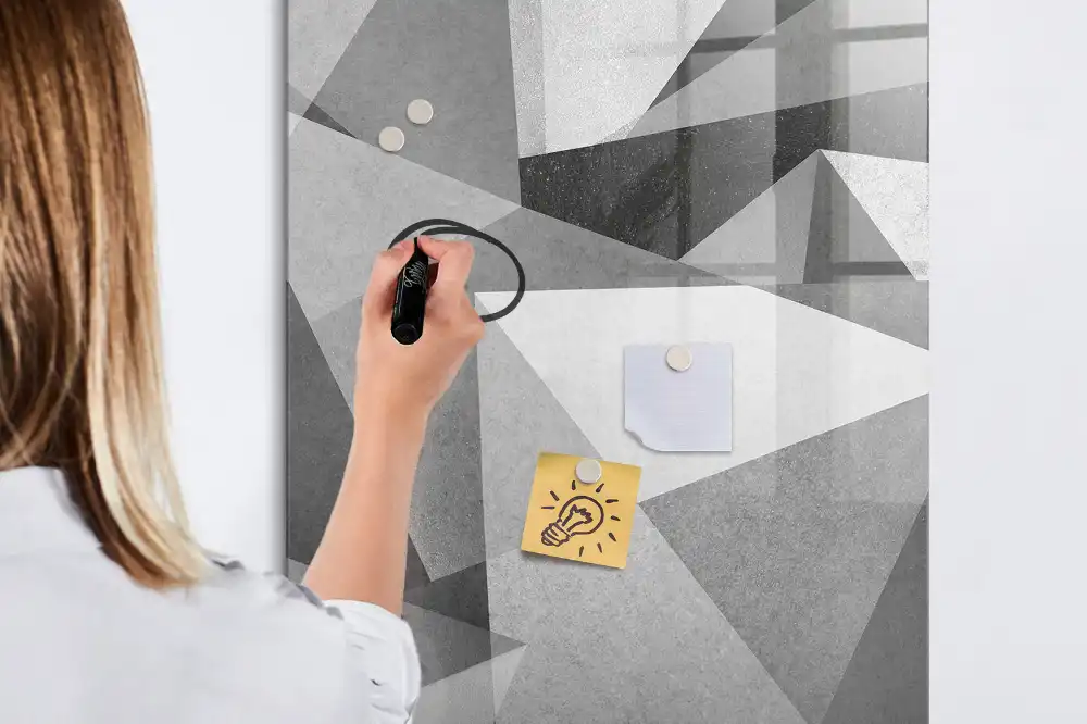 Tablica suchościeralna magnetyczna geometryczna kompozycja