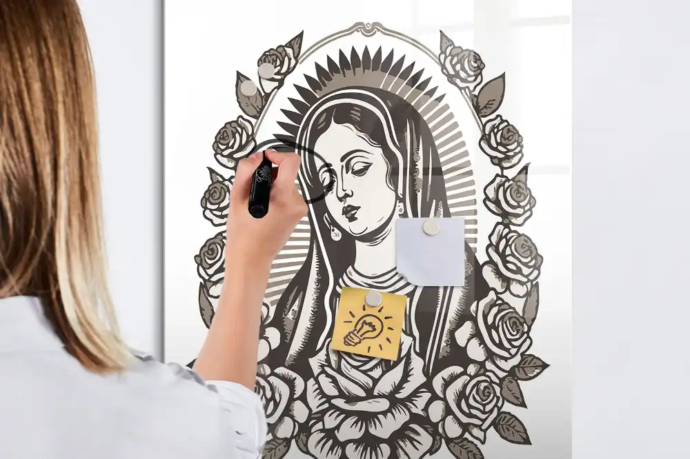 Tablica suchościeralna magnetyczna wizerunek Matki Bożej z Guadalupe