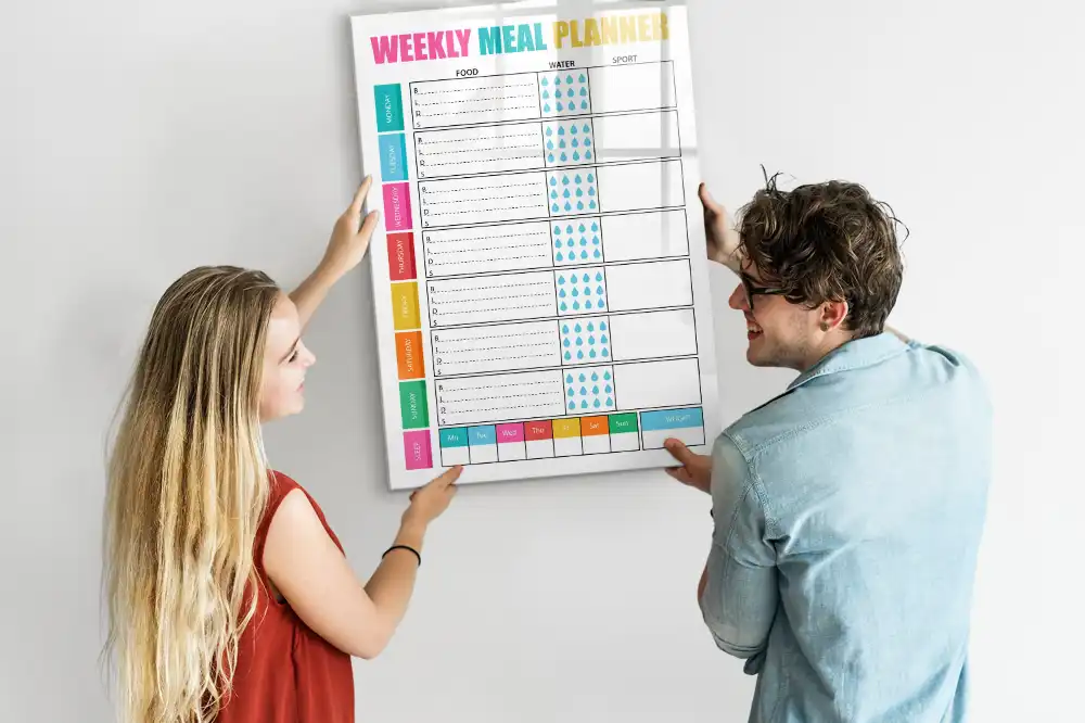 Tablica magnetyczna do rysowania tygodniowe menu