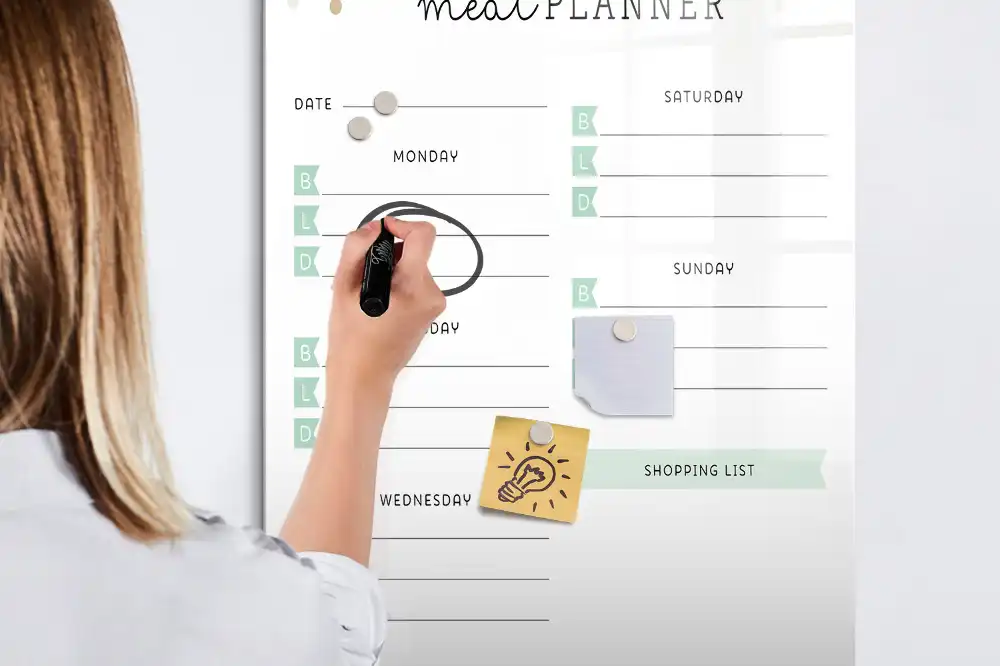 Tablica suchościeralna magnetyczna planer żywieniowy