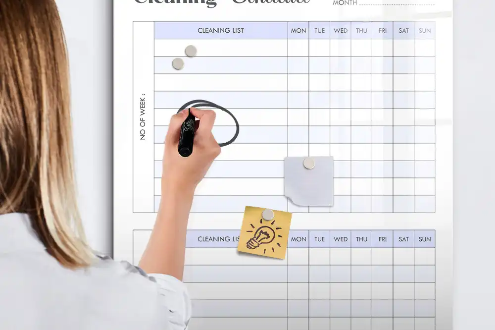 Tablica magnetyczna z pisakiem grafik sprzątania