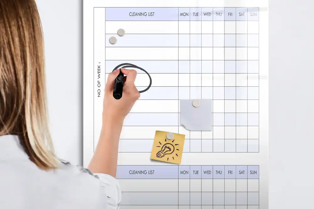 Tablica magnetyczna z pisakiem grafik sprzątania