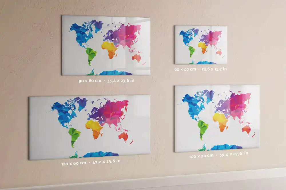 Tablica suchościeralna magnetyczna abstrakcyjna mapa świata
