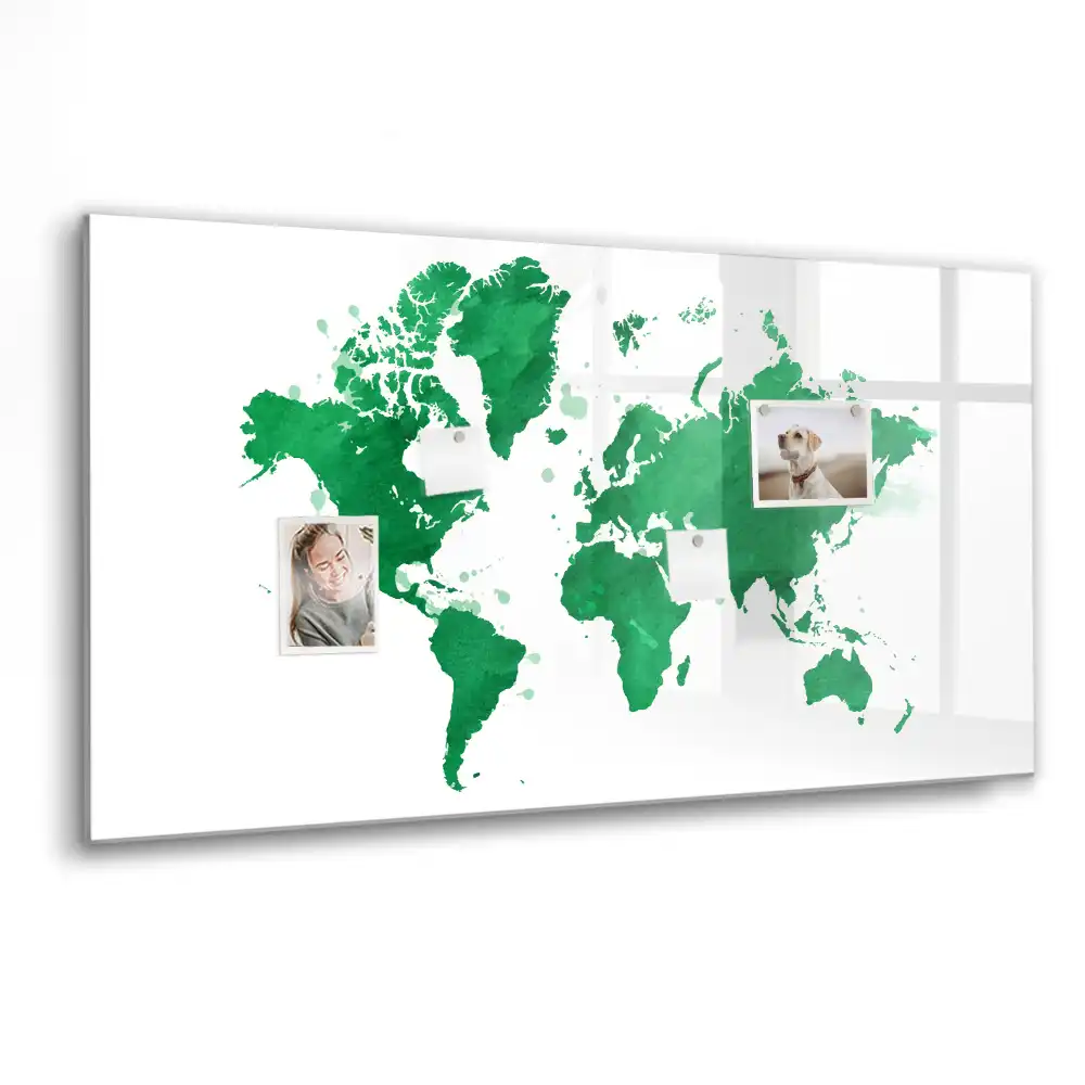 Tablica do rysowania magnetyczna zielona mapa świata