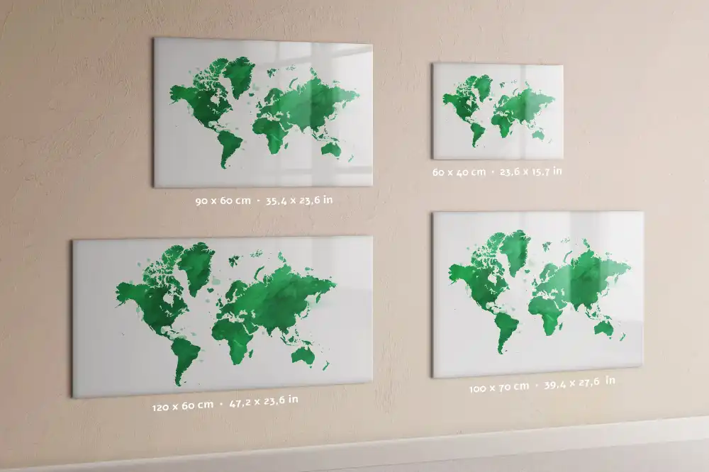 Tablica do rysowania magnetyczna zielona mapa świata