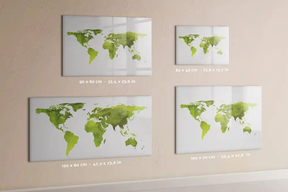 Tablica magnetyczna z pisakiem rozmyta mapa świata akwarelą