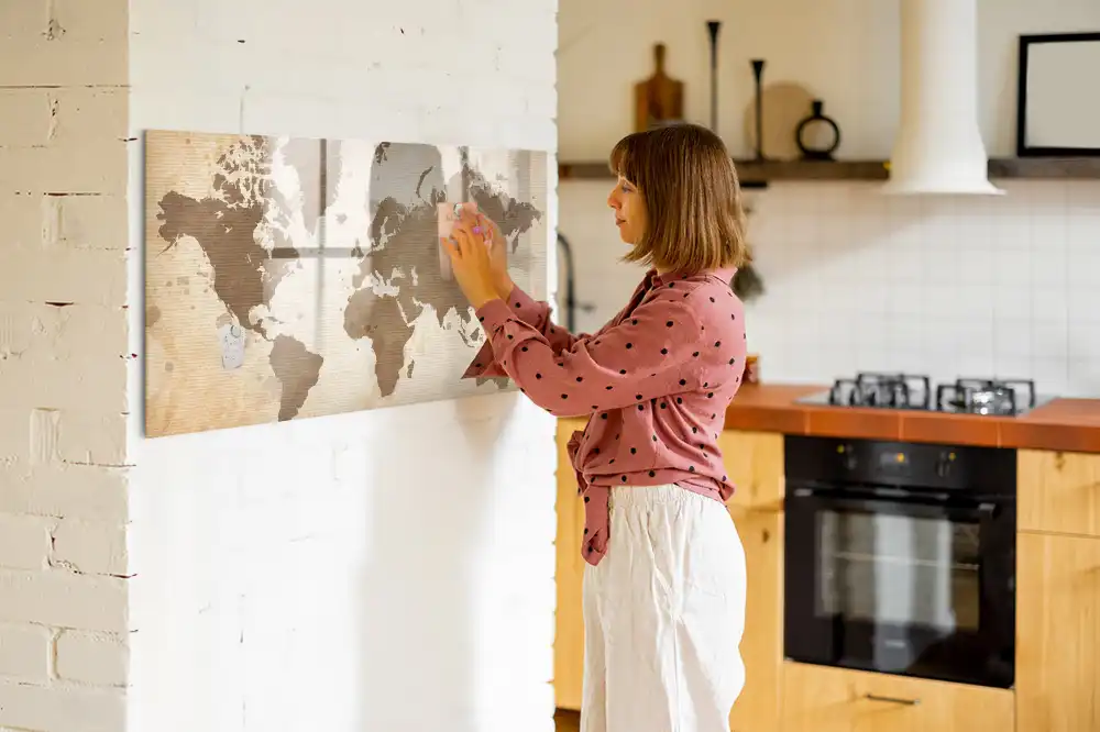Tablica do rysowania magnetyczna ilustrowana mapa świata