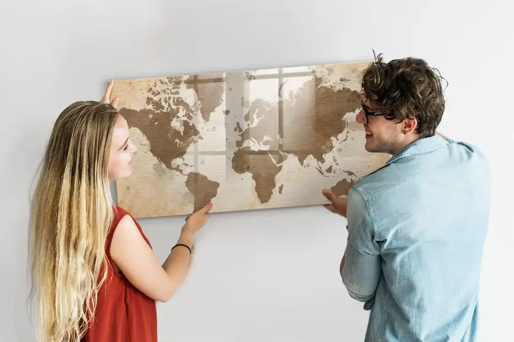 Tablica do rysowania magnetyczna ilustrowana mapa świata