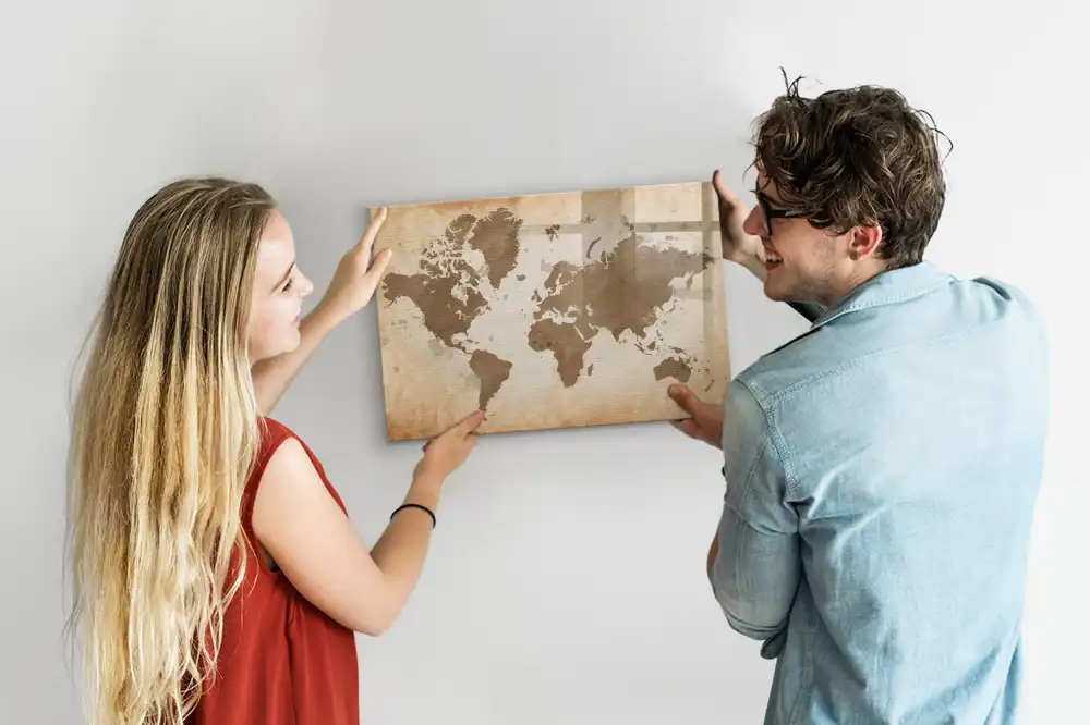 Tablica do rysowania magnetyczna ilustrowana mapa świata