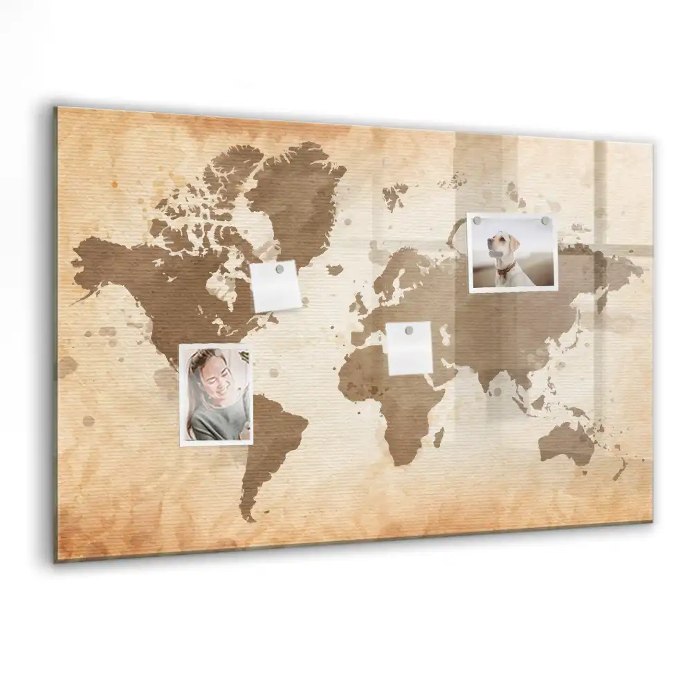 Tablica do rysowania magnetyczna ilustrowana mapa świata