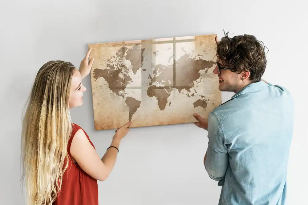 Tablica do rysowania magnetyczna ilustrowana mapa świata