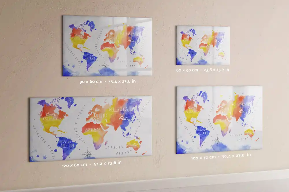 Tablica magnetyczna z pisakiem artystyczna mapa świata