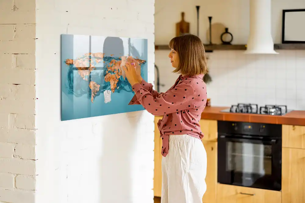 Tablica magnetyczna z pisakiem artystyczna mapa kontynentów