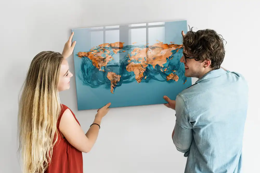 Tablica magnetyczna z pisakiem artystyczna mapa kontynentów