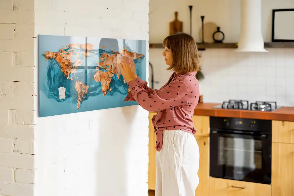 Tablica magnetyczna z pisakiem artystyczna mapa kontynentów