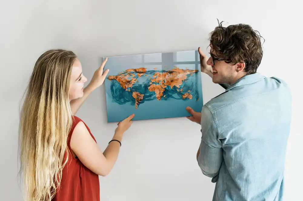 Tablica magnetyczna z pisakiem artystyczna mapa kontynentów