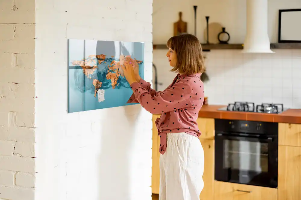 Tablica magnetyczna z pisakiem artystyczna mapa kontynentów