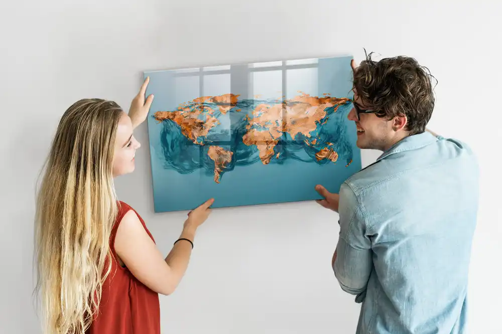 Tablica magnetyczna z pisakiem artystyczna mapa kontynentów