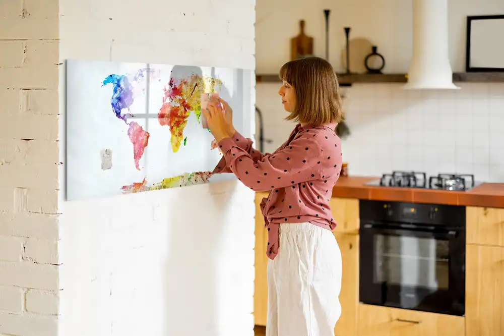 Tablica magnetyczna do pisania malowana mapa świata