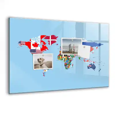 Tablica suchościeralna magnetyczna zestawienie flag państwowych
