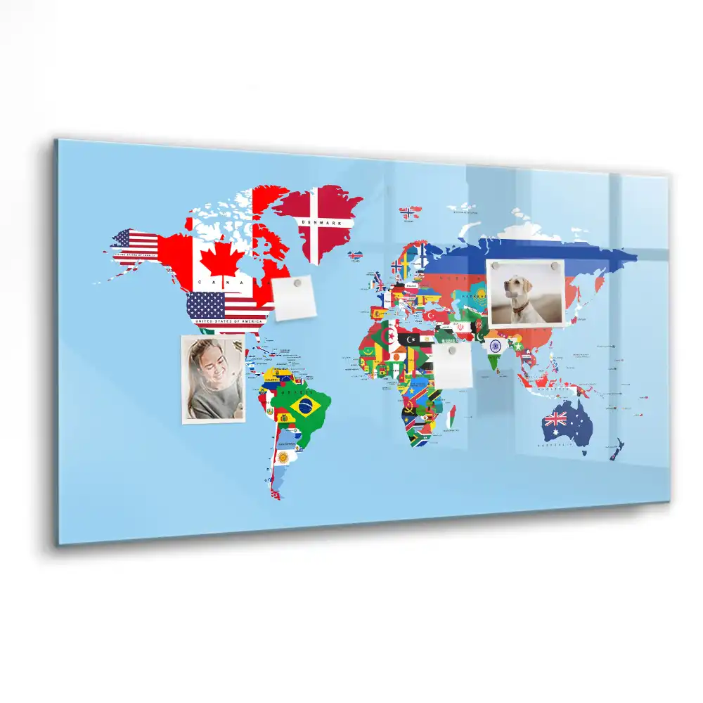 Tablica suchościeralna magnetyczna zestawienie flag państwowych