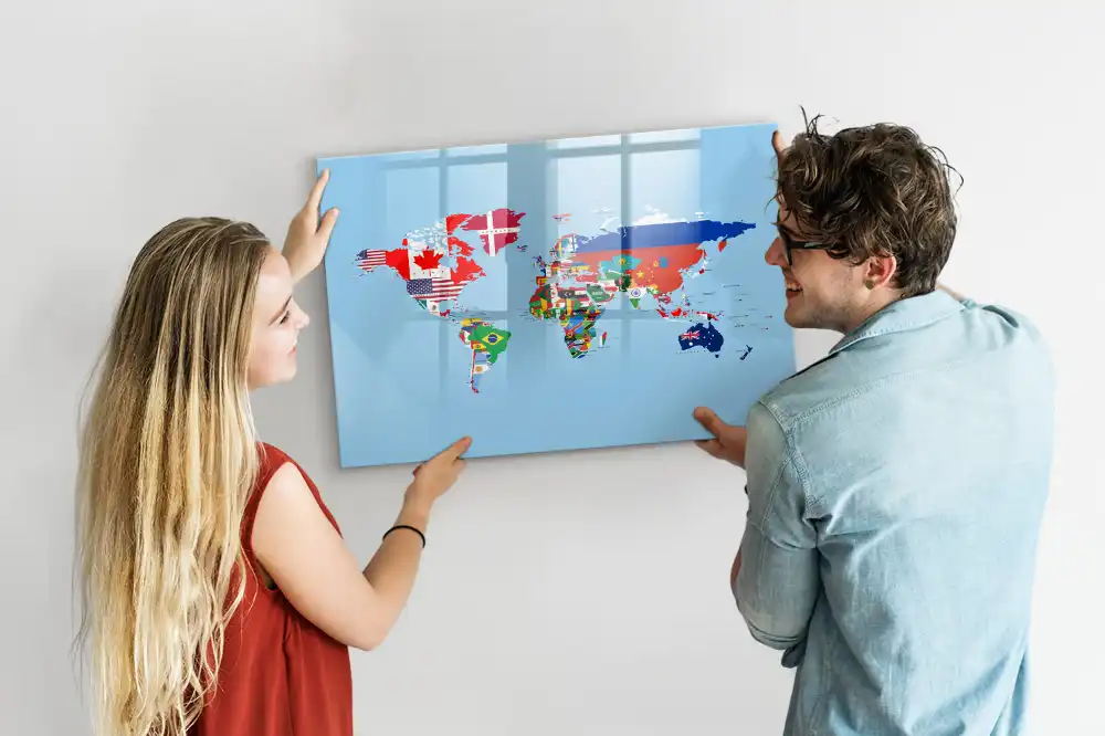 Tablica suchościeralna magnetyczna zestawienie flag państwowych