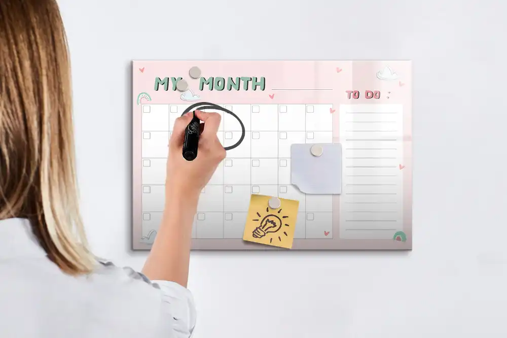 Tablica do rysowania magnetyczna miesięczny grafik dla dzieci