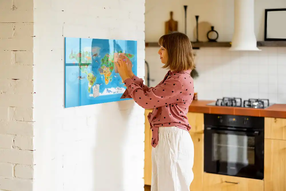 Tablica suchościeralna magnetyczna kreskówkowa mapa państw