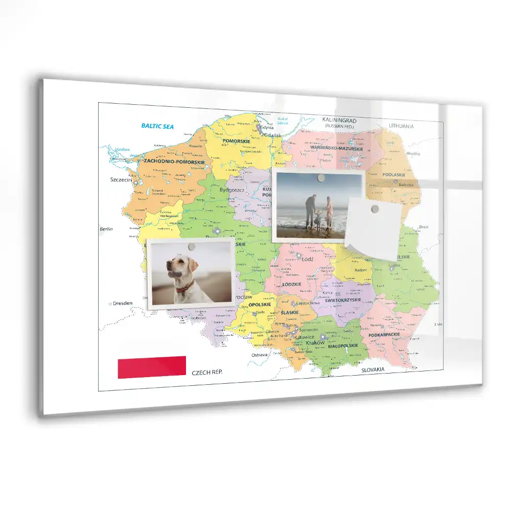 Tablica magnetyczna z pisakiem kontury granic polski