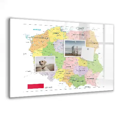 Tablica magnetyczna z pisakiem kontury granic polski